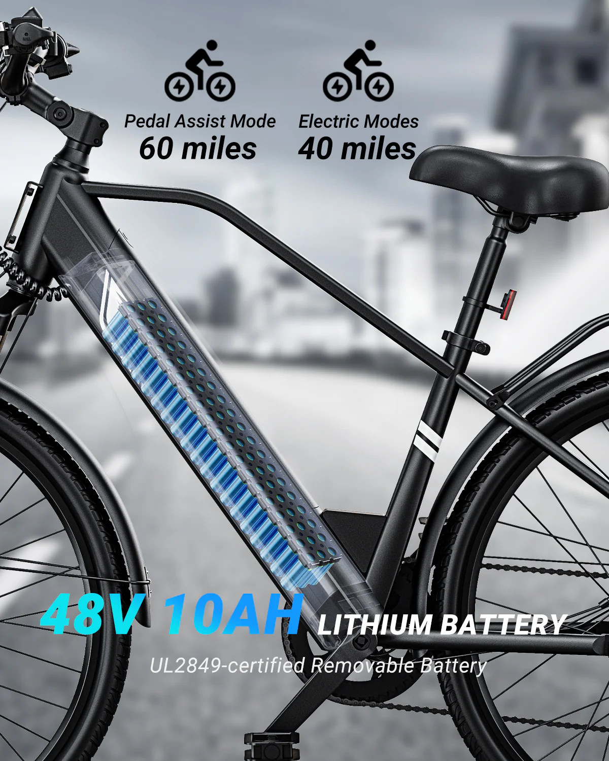 DYU C5 Lite 26 Inch Electric Bike for Adults - Image 6