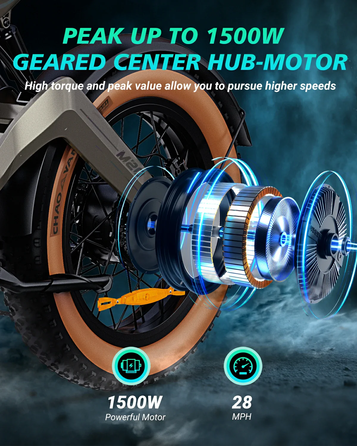 DYU M20 All-Terrain Long-Range Electric Bike - Image 3